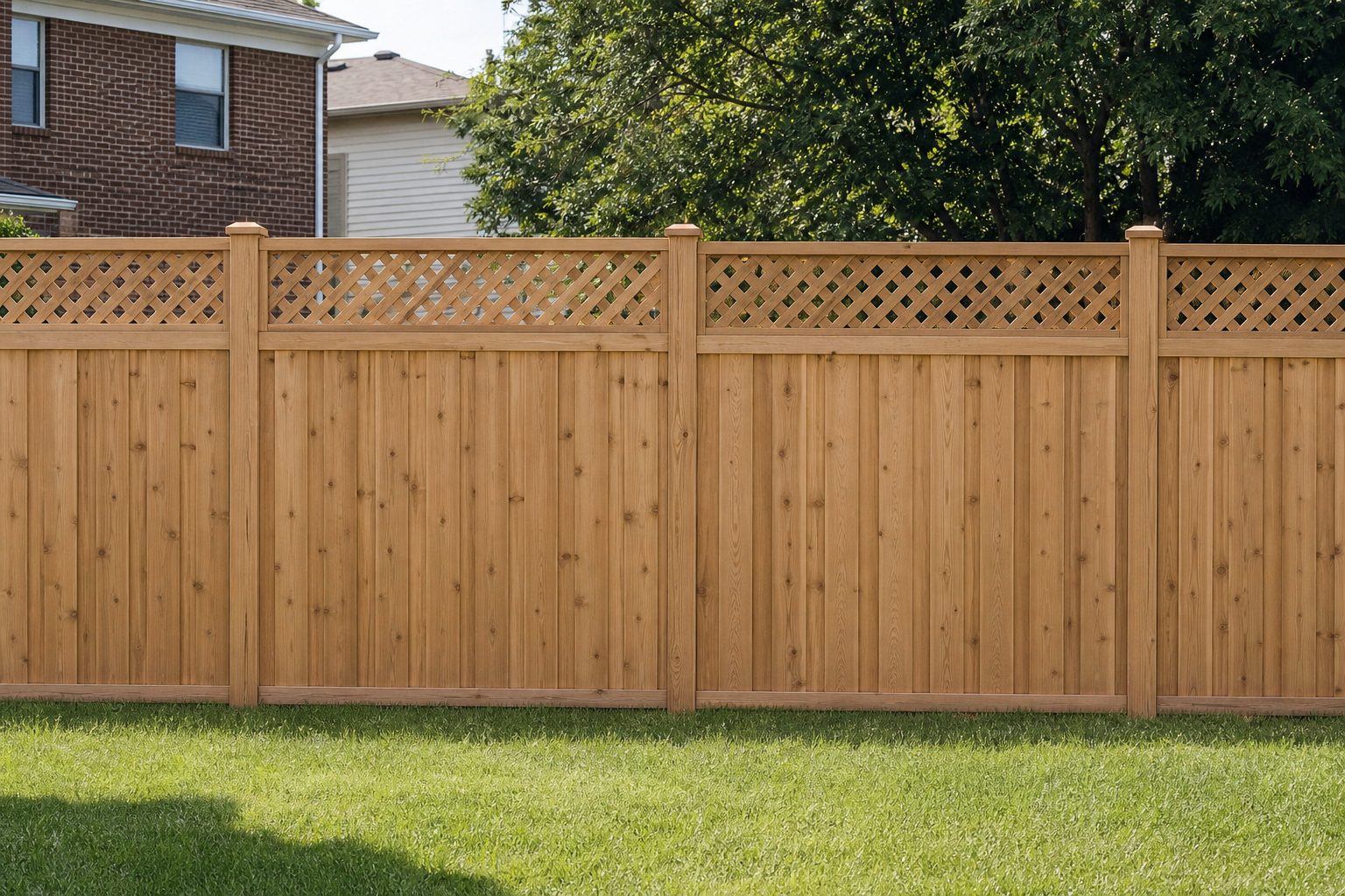 Lattice top wood fence design