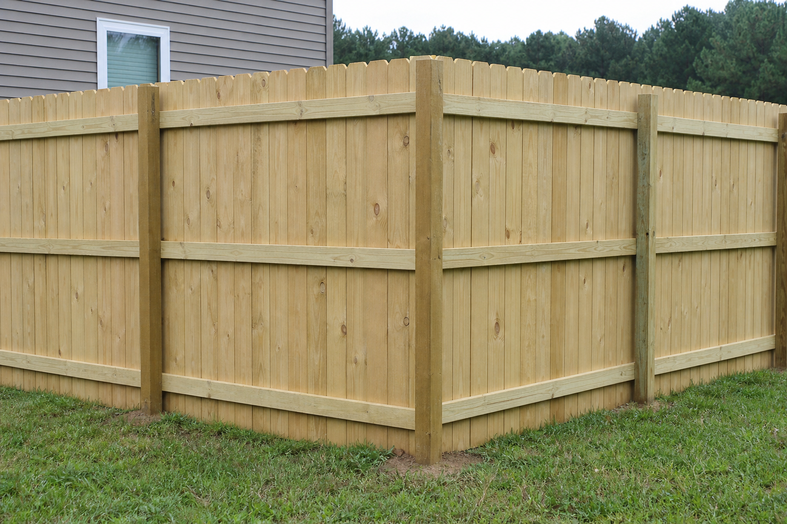 Dog ear wood fence corner design